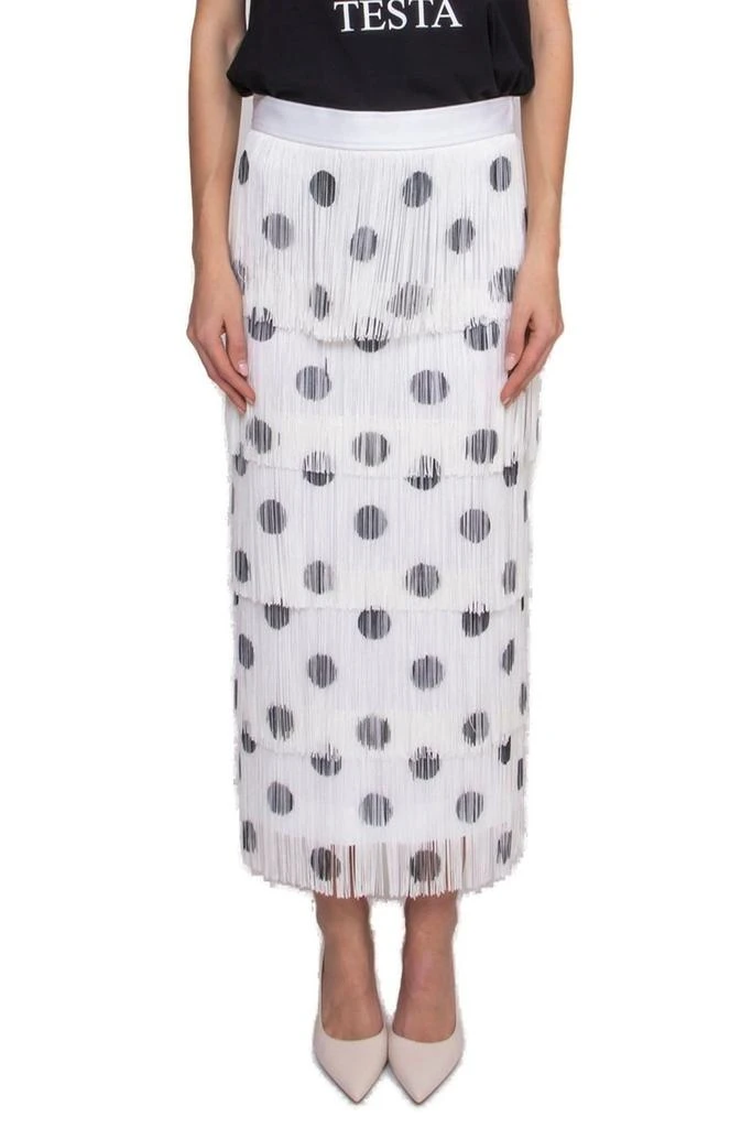 Moschino Moschino Fringe Detailed Polka Dot Printed Midi Skirt 1