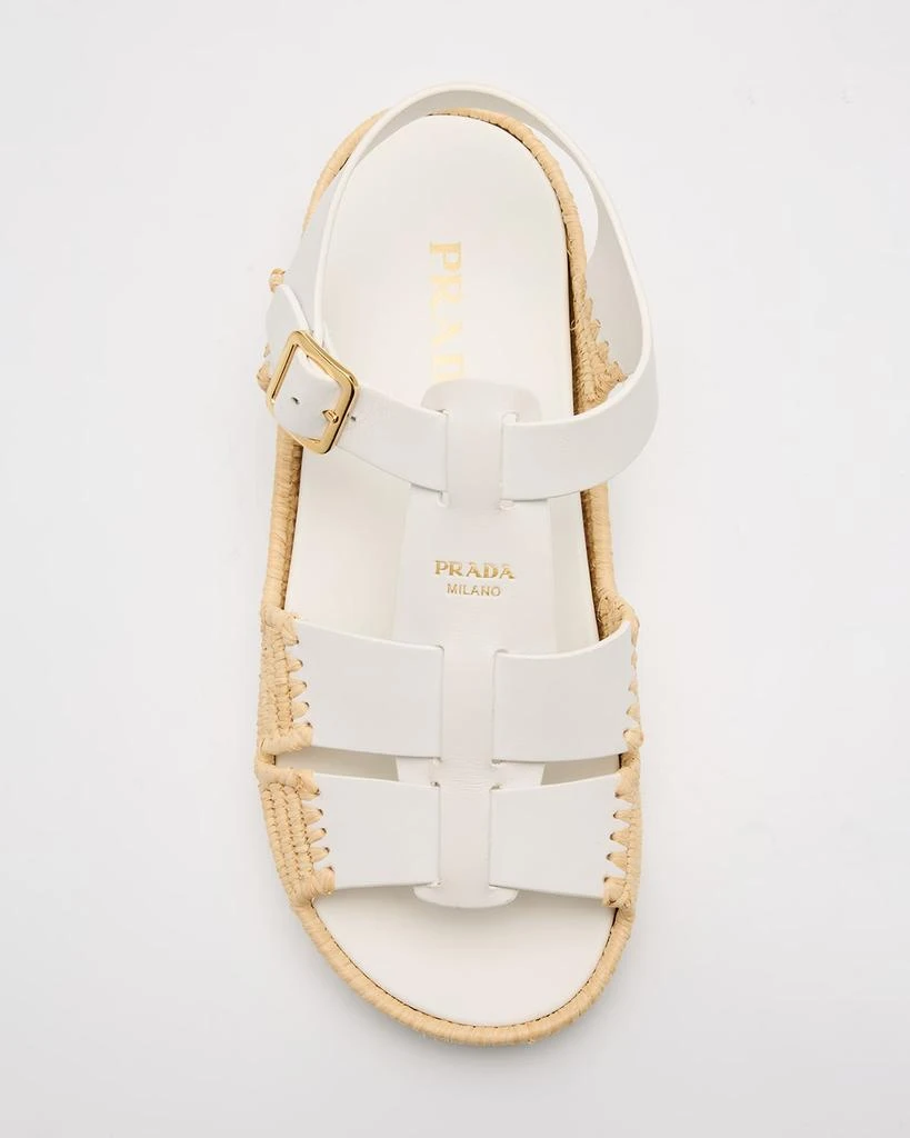 Prada Leather Fisherman Espadrille Sandals 7