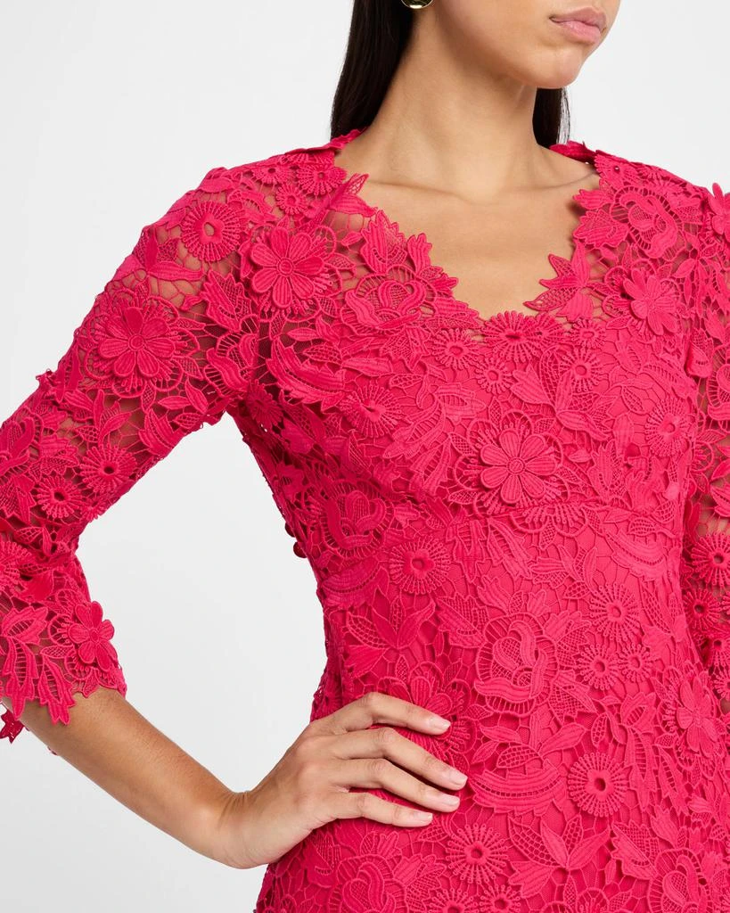 Teri Jon Bell-Sleeve Floral Lace Dress 5
