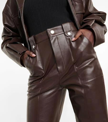 Nanushka Zelda straight leather-blend pants 4