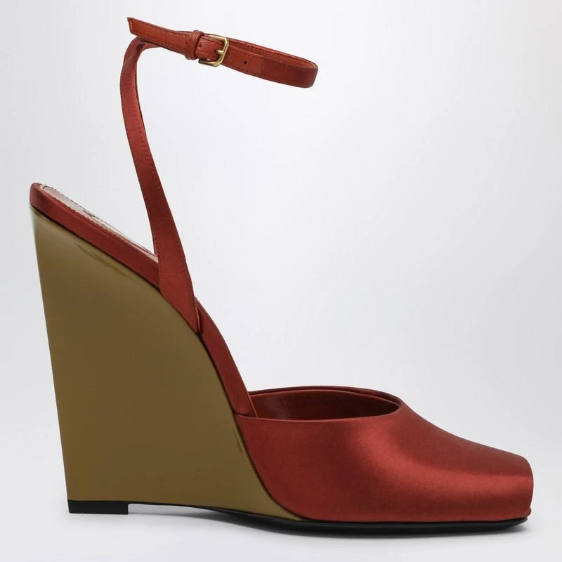 Yves Saint Laurent Zeppe La Scandale in satin rust color 1