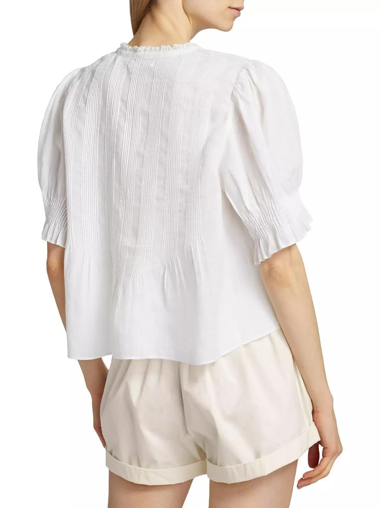 DÔEN Karlie Pleated Lace-Trim Top 5