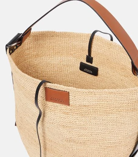 Isabel Marant Bayia leather-trimmed raffia tote bag 3