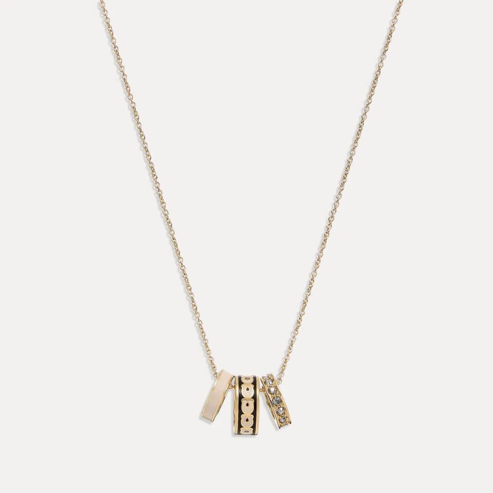 Coach Coach Gold-Plated, Enamel and Crystal Necklace 1