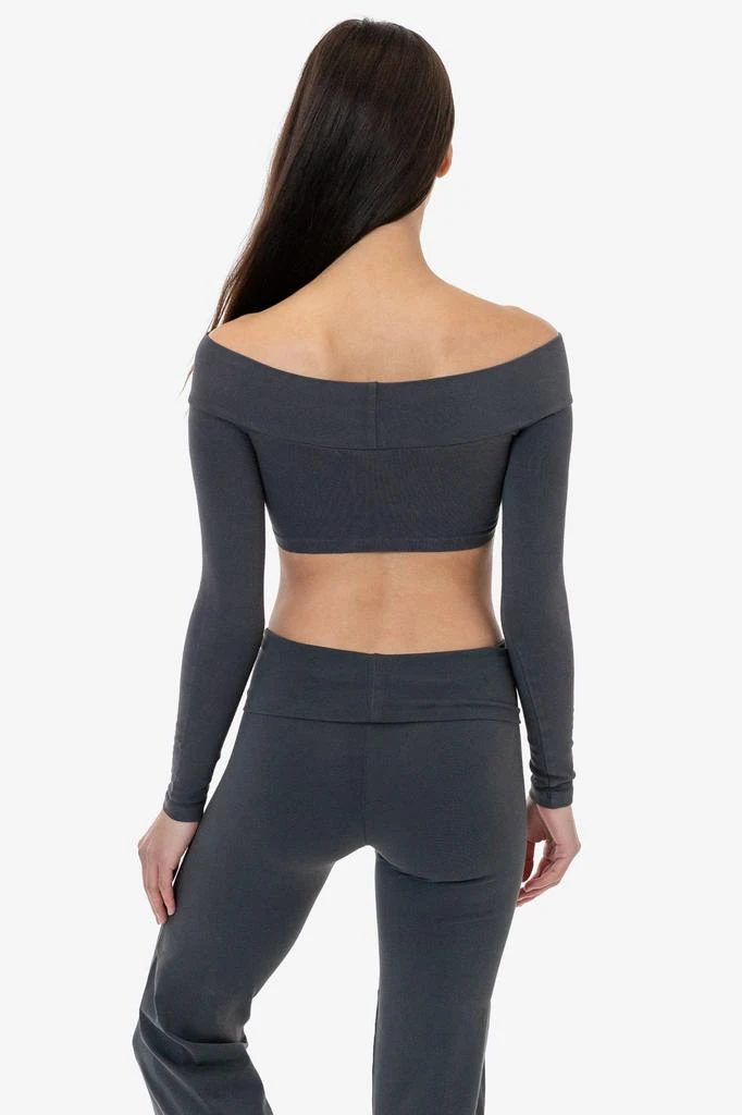 Los Angeles Apparel 83074GD - Cotton Spandex Long Sleeve Off Shoulder Crop Top 6