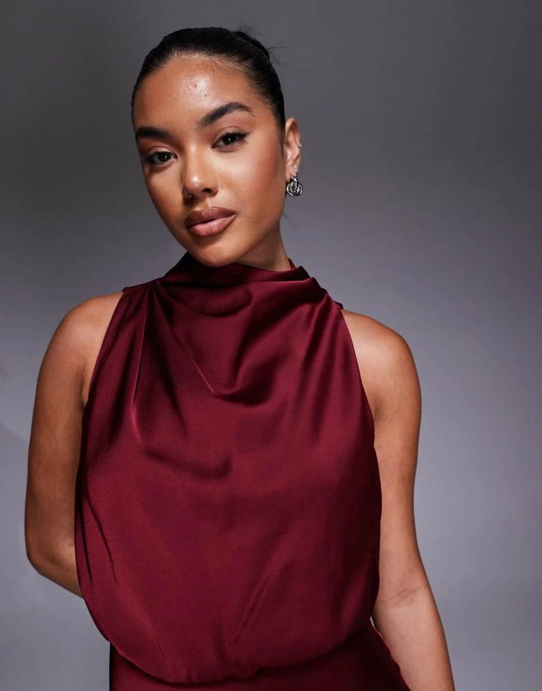 Jarlo high neck satin maxi dress in burgundy  On Sale Now with Up to 11%  Off | Discover Exclusive Deals & Savings at BeyondStyle  Authentic Jarlo  Home|women with Limited-Time Discounts,