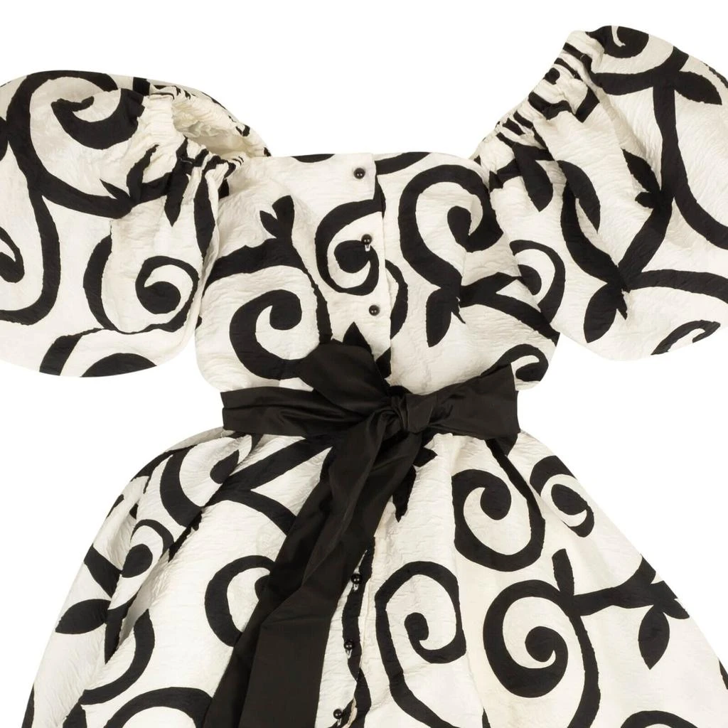Rodarte Rodarte Cloque Swirl Dress - Black/White 2