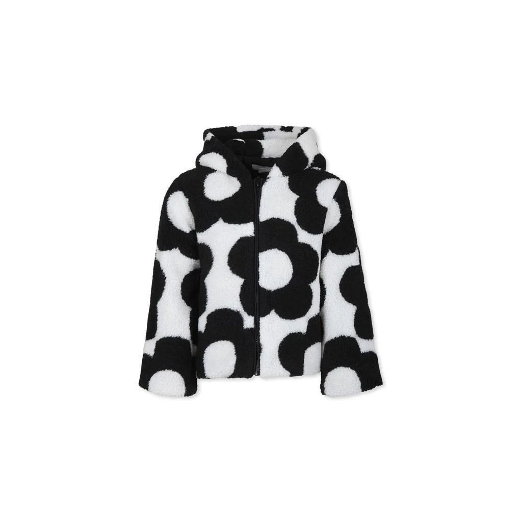 Stella McCartney White Coat For Girl With Black Flowers 1