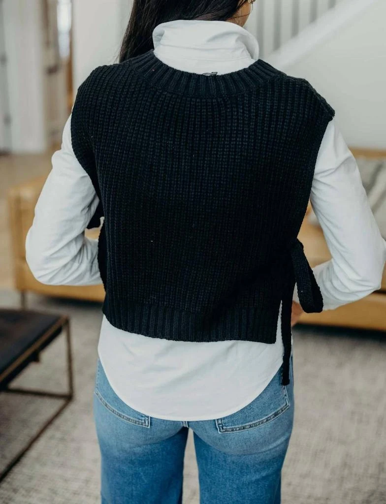 Mikarose Cable Knit Sweater Vest In Black 2