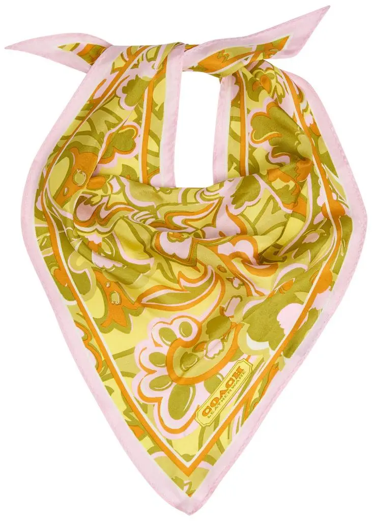 Coach Andrea patterned silk triangle scarf