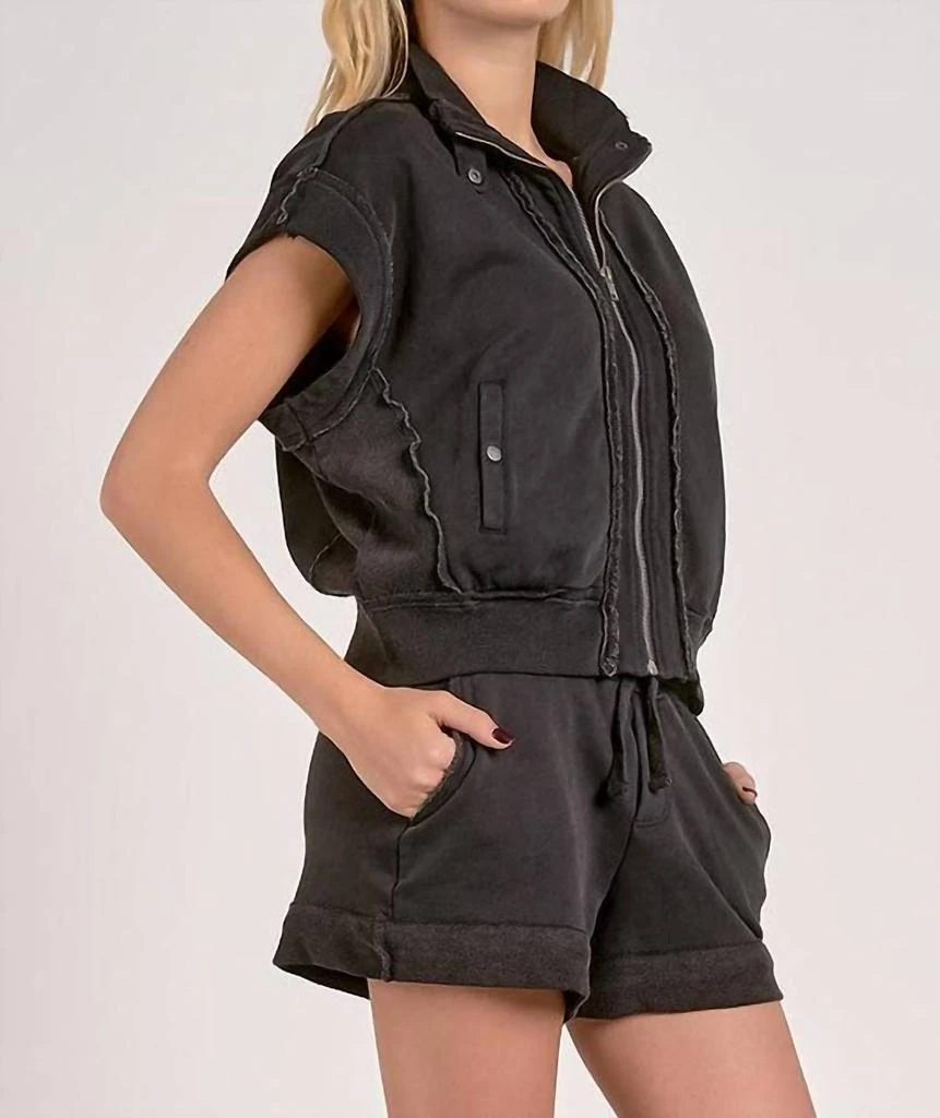 Elan Elan - Cap Sleeve Zip Up Vest 3