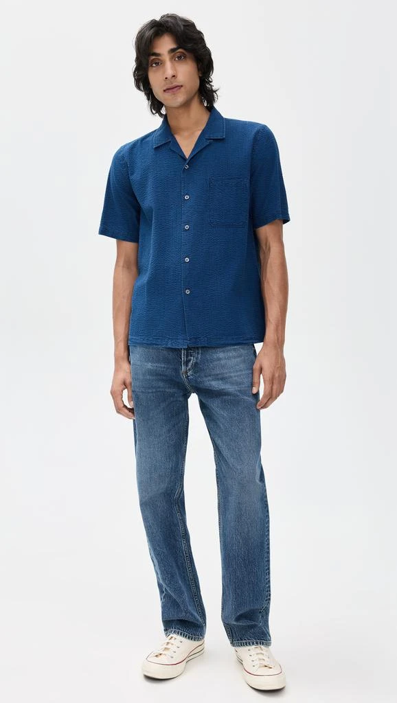 Universal Works Indigo Seersucker Road Shirt 4