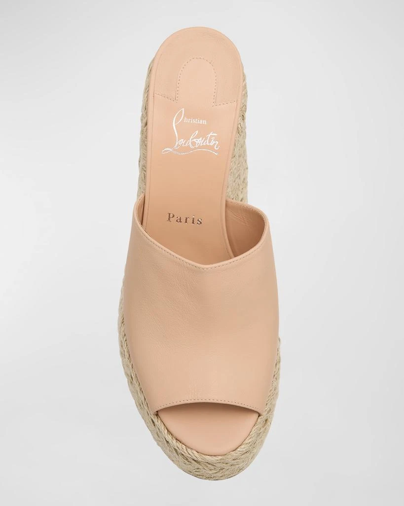 Christian Louboutin Ariella Leather Red Sole Wedge Espadrilles 5