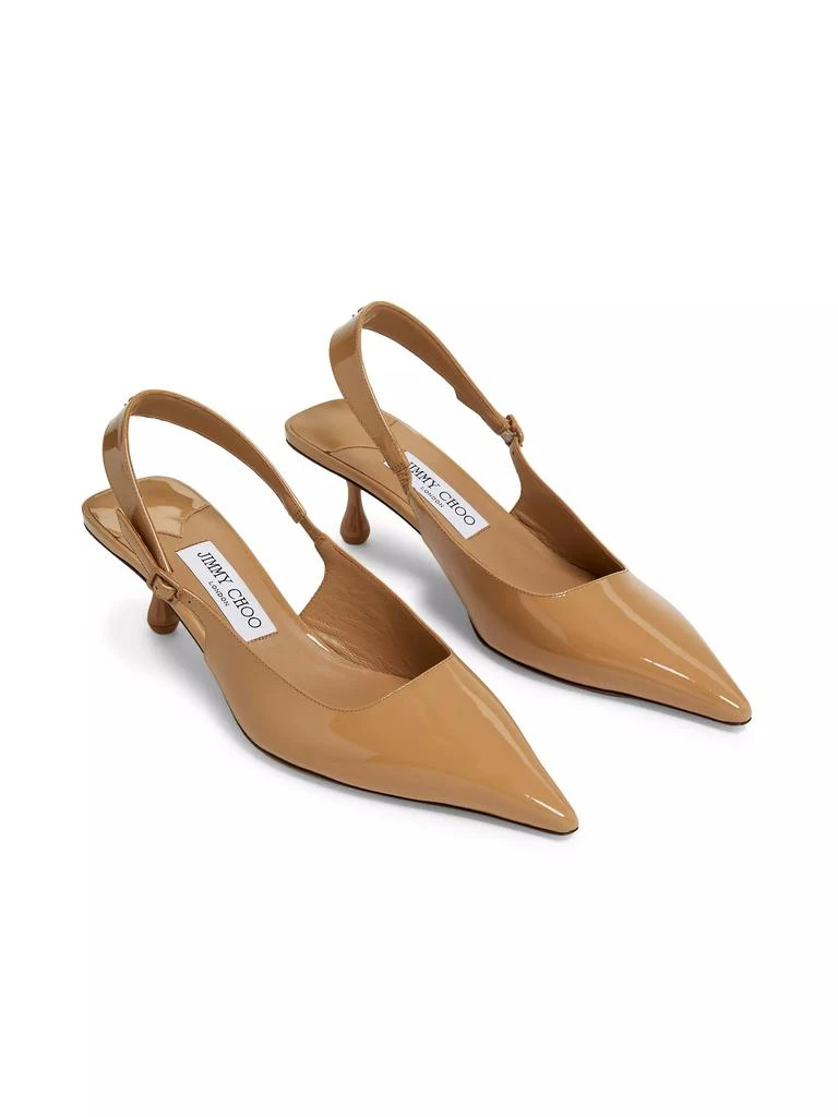 Jimmy Choo Amel 50MM Patent Leather Slingback Pumps 2