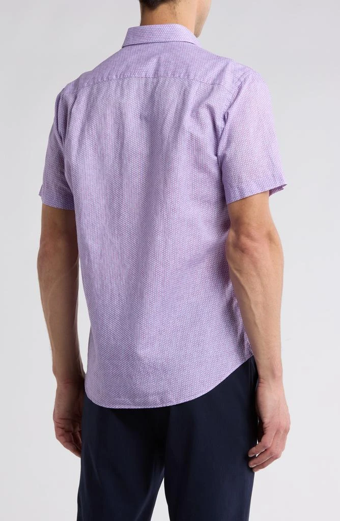 David Donahue Regular Fit Dot Print Short Sleeve Button-Up Shirt 2