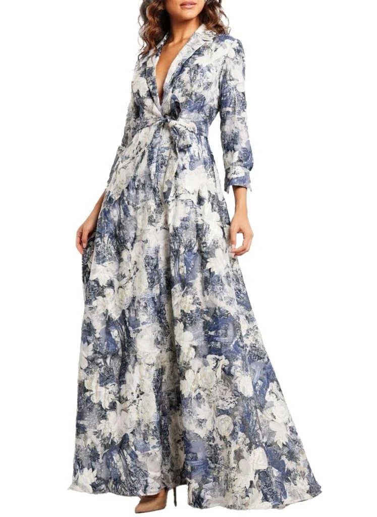 Jovani Jovani - Print Long Sleeve Vneck Gown