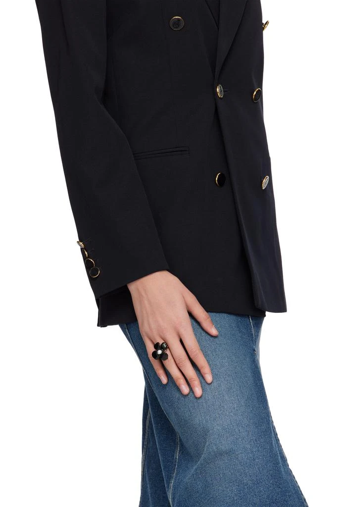 A.P.C. Gold & Black Fleur Ring 2