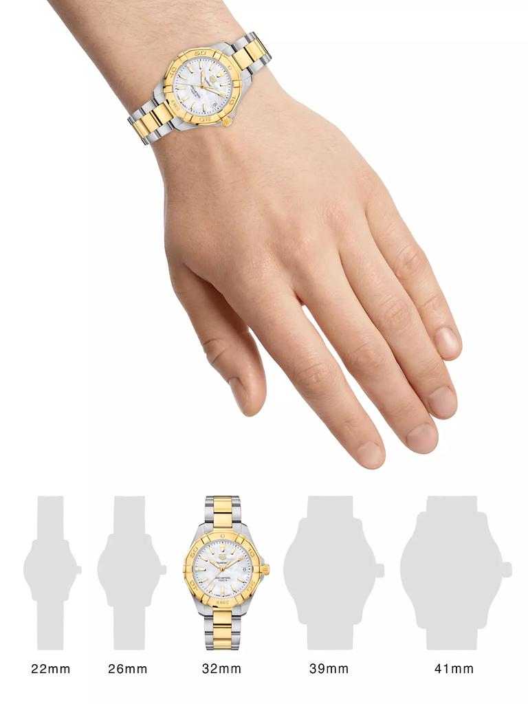 TAG Heuer Aquaracer Plated Gold & Stainless Steel Bracelet Watch