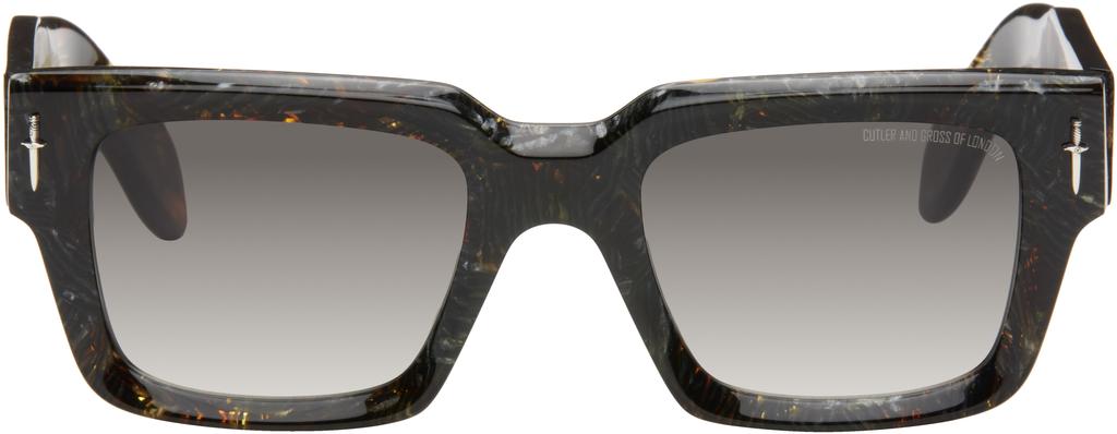 Cutler and Gross Brown The Great Frog Edition Lucky Diamond II Rectangle Sunglasses