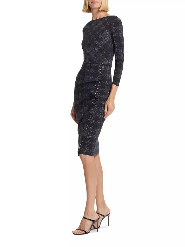 Chiara Boni Adlia Plaid Body-Con Midi-Dress 4