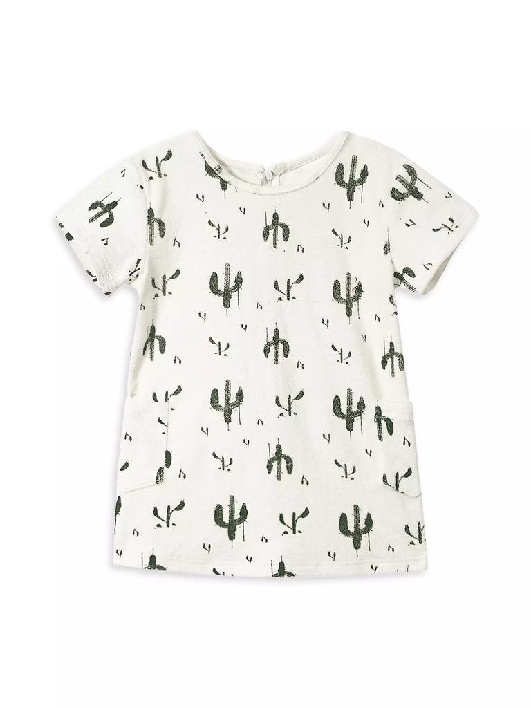 Omamimini Little Girl's & Girl's Cactus Print Terry Cloth Dress
