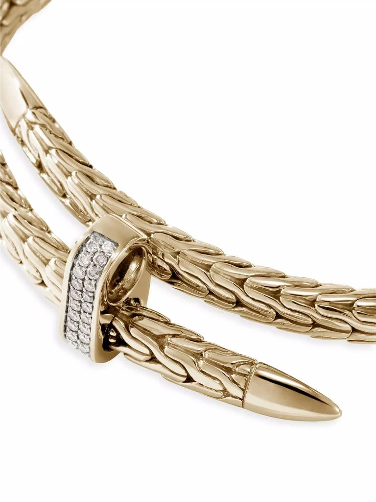 John Hardy Spear 14K Gold & Diamond Pavé Flex Cuff Bracelet 4