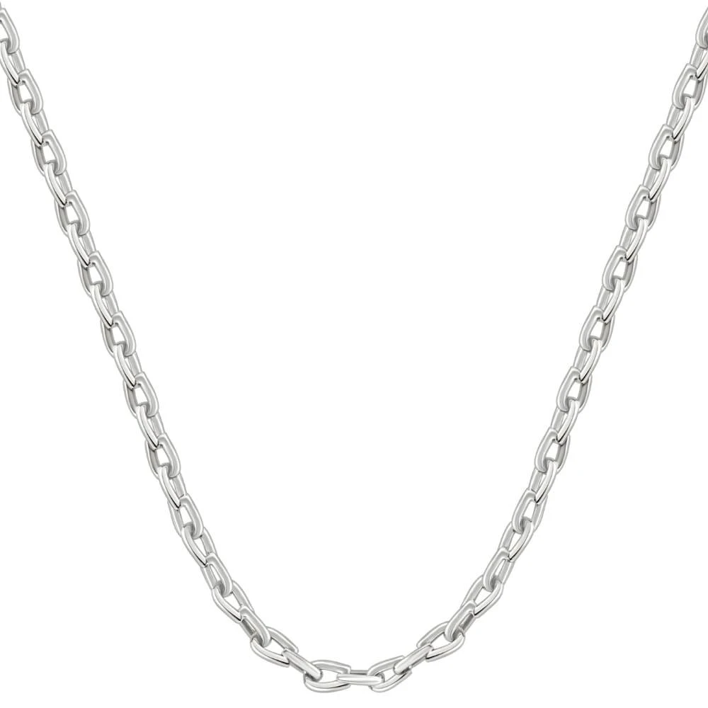 Pompeii3 Men
s Polished Steel Single Tone Clasp 6mm Flexible Link  24" Chain