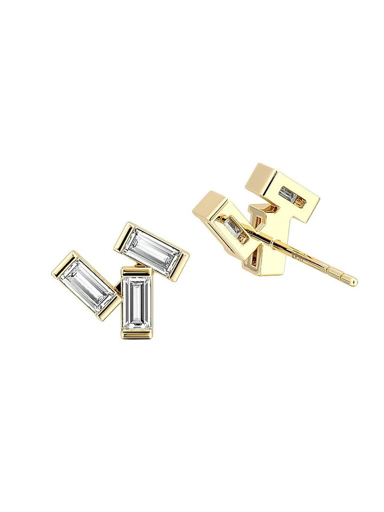 VRAI Baguette Cluster 14K Yellow Gold & 0.60 TCW Lab-Grown Diamond Stud Earrings 4