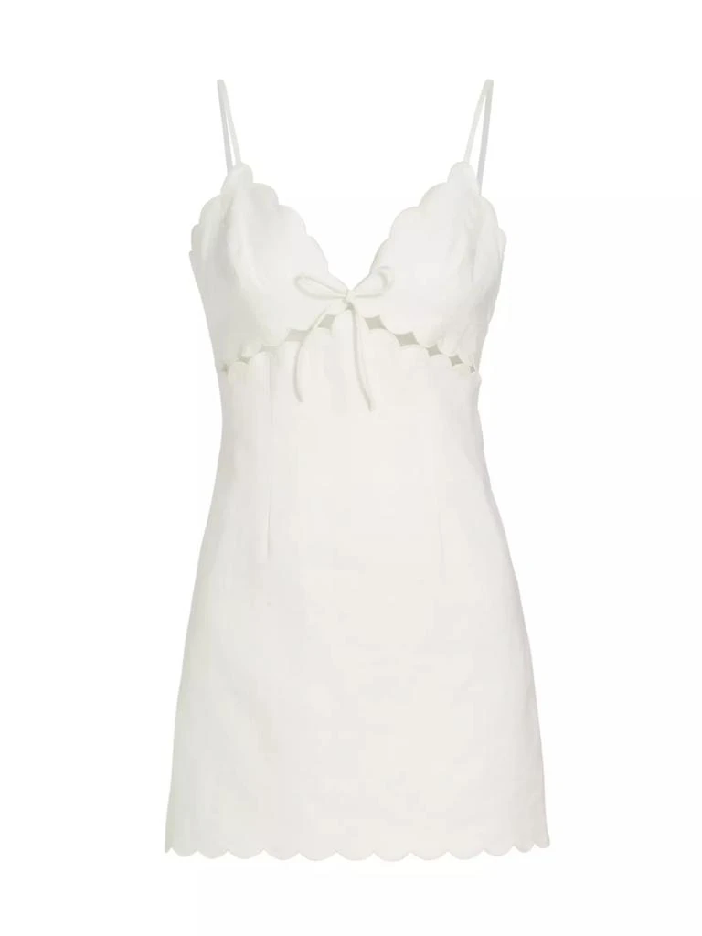 LOVESHACKFANCY Sydow Linen Scallop Minidress 1