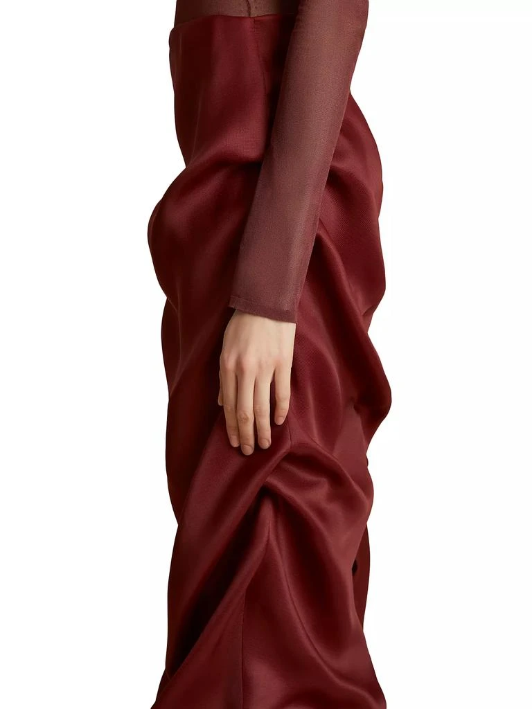Khaite Olula Silk Ruched Maxi Skirt 5