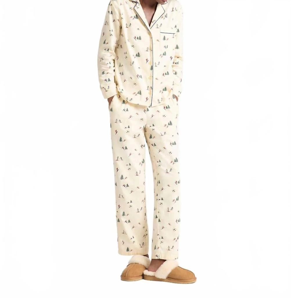 Pendleton Flannel Pajama Set In Ecru Ski Print
