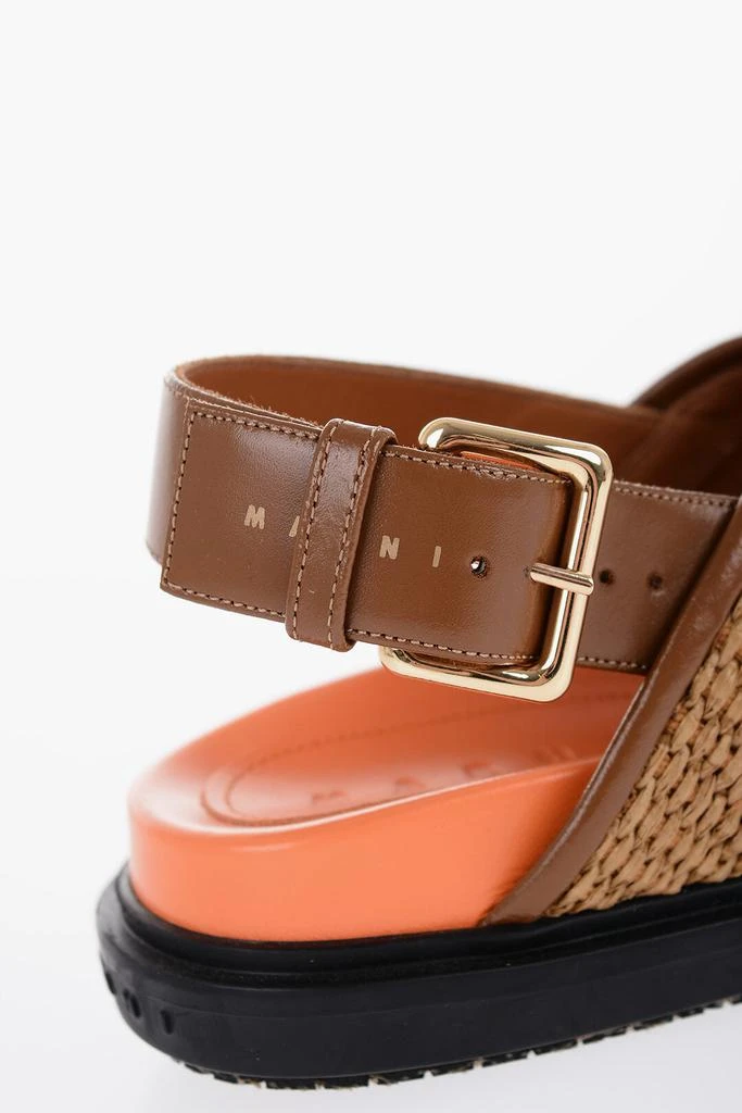 Marni Marni Leather and Raffia Sandals with Buckle Closure 4