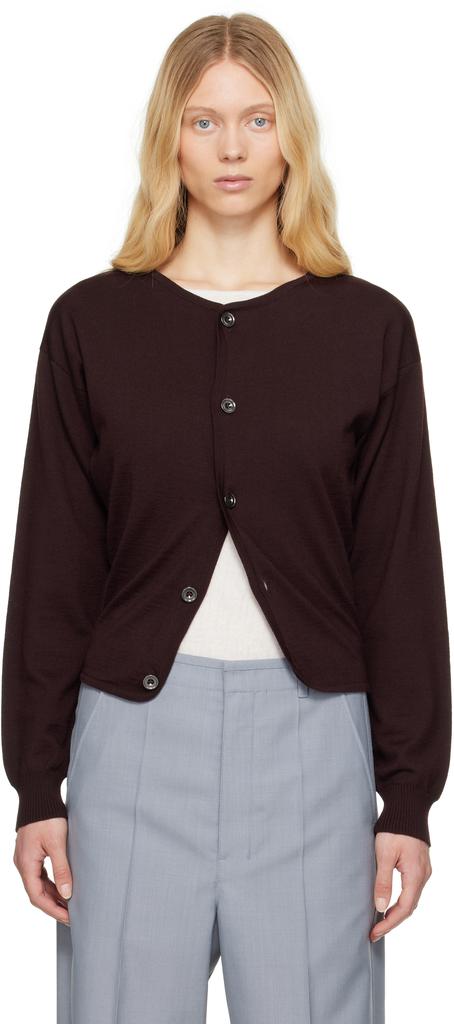 Lemaire Burgundy Fitted Cardigan