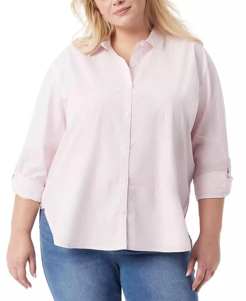 Gloria Vanderbilt Plus Size Amanda Cotton Oversized Printed Shirt 1