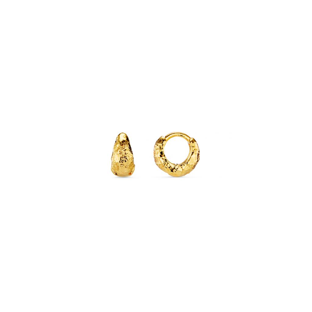 Orelia London Textured Tiny Tapered Hoop Earrings