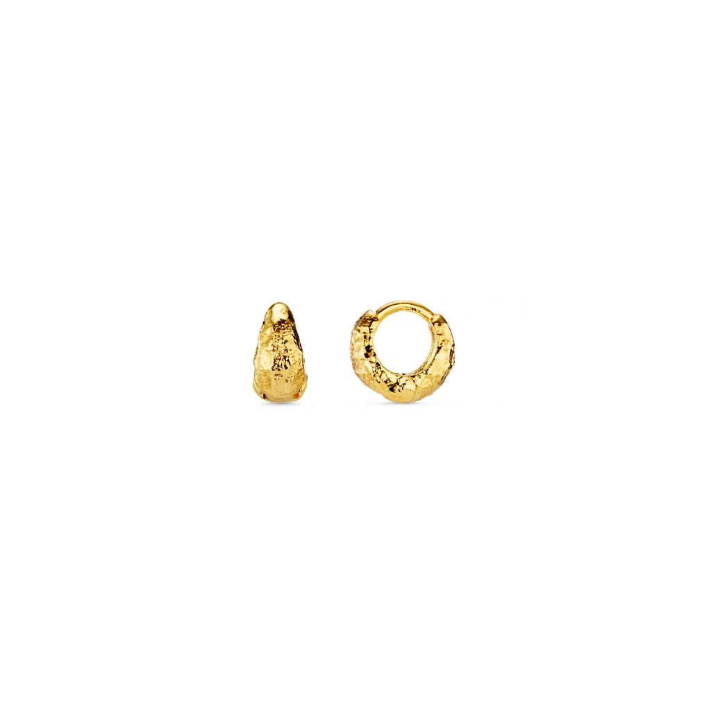 Orelia London Textured Tiny Tapered Hoop Earrings 1