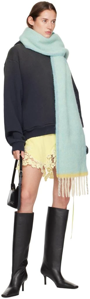Acne Studios Blue Narrow Wool Mohair Scarf 3