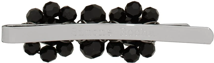 Simone Rocha Silver & Black Mini Flower Hair Clip 2