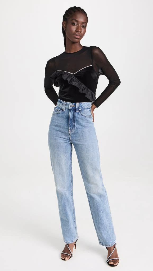 SAYLOR Dascha Velvet and Mesh Top 4
