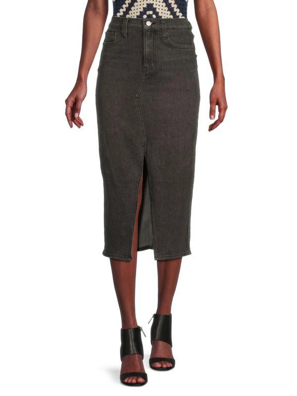 Hudson Slit Front Denim Midi Skirt 1