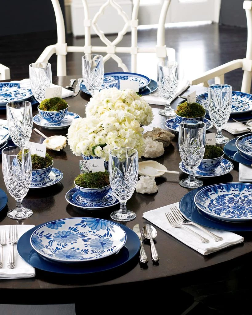 Neiman Marcus Set of 12 Assorted Blue 
White Dessert Plates 2