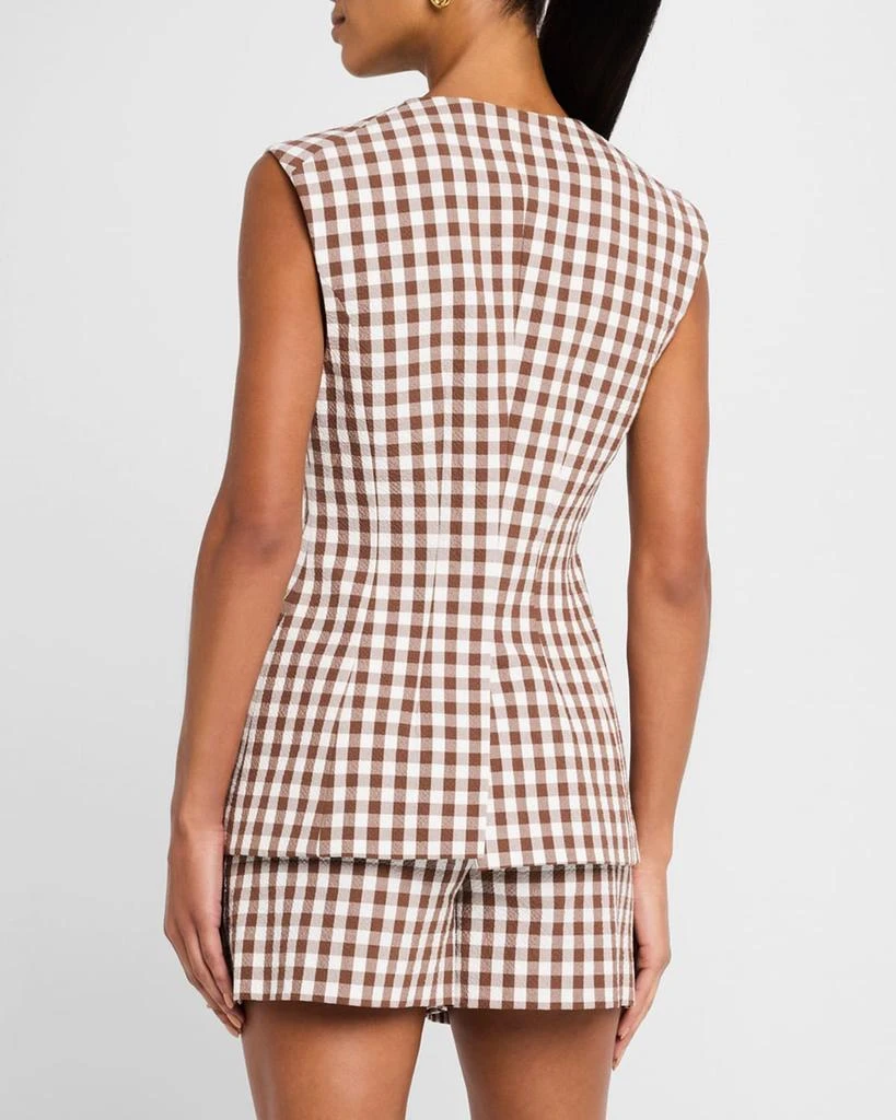 VERONICA BEARD Lois Gingham Tailored Vest 3