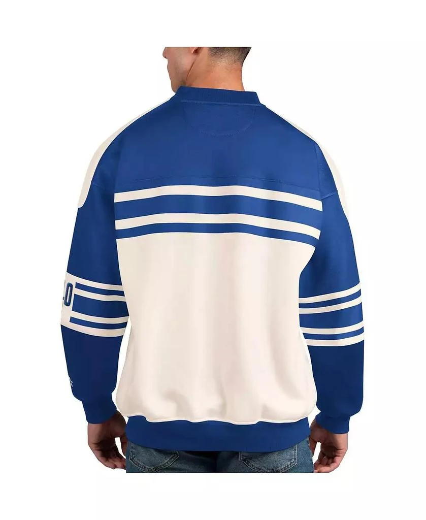 Starter Men's White Buffalo Sabres Defense Fleece Crewneck Pullover Sweatshirt 2
