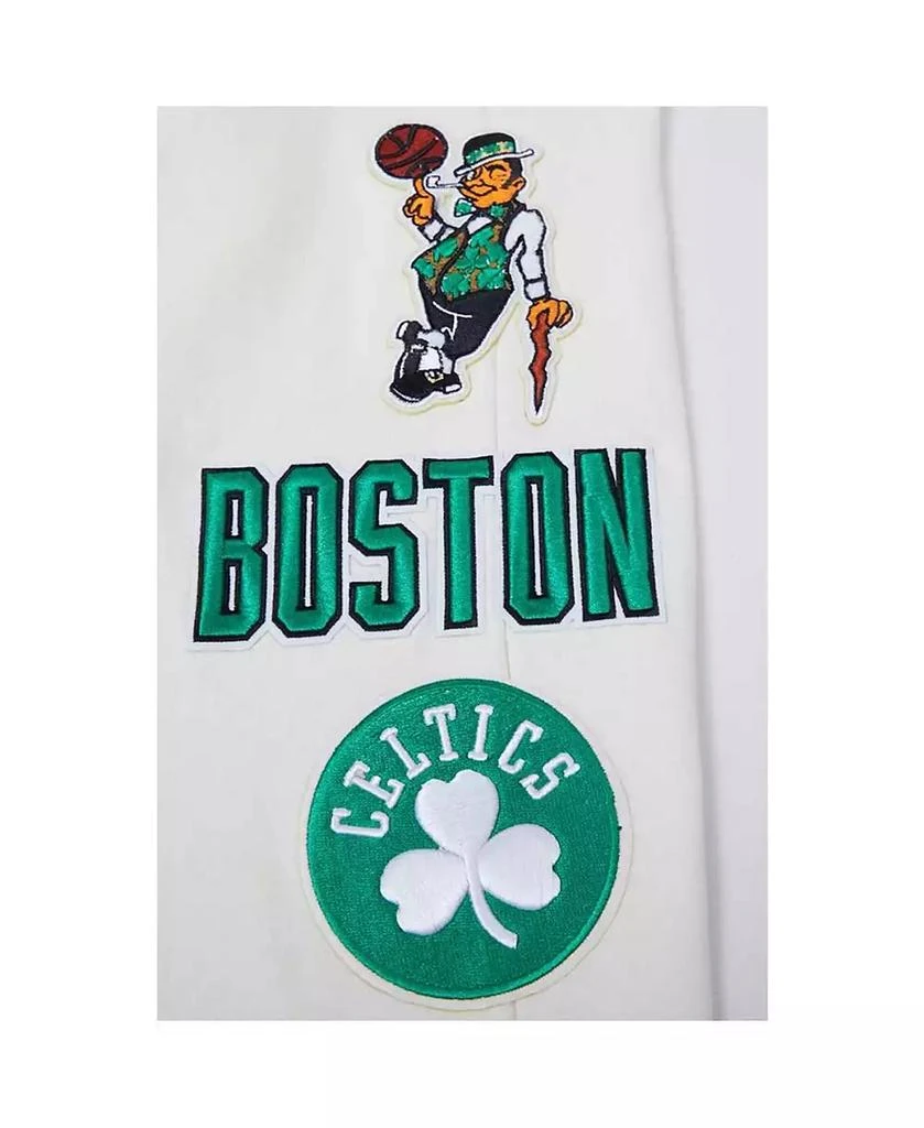 Pro Standard Men's Cream Boston Celtics Retro Classic Fleece Sweatpants 3