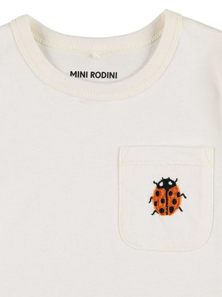 Mini Rodini Embroidered Cotton Jersey T-shirt 1