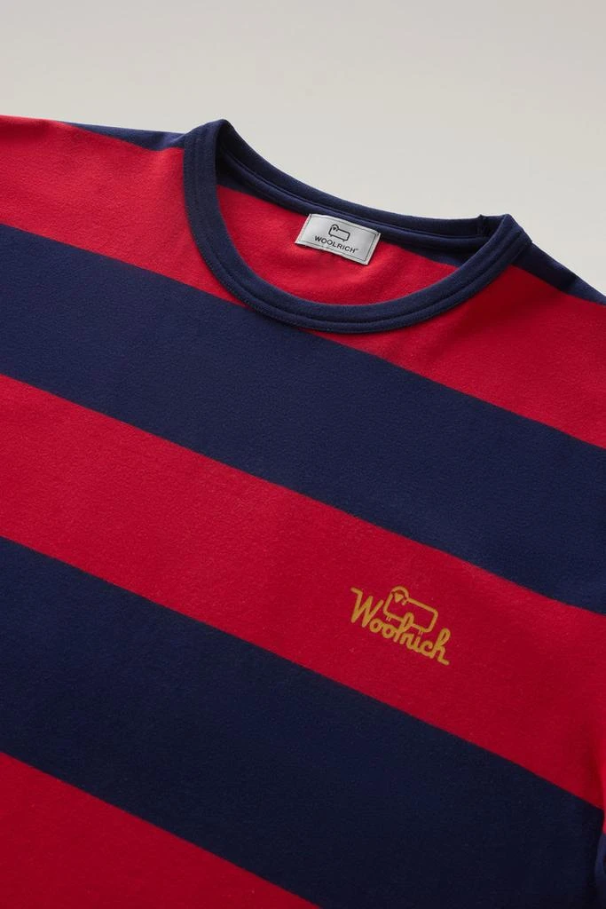 Woolrich Striped T-Shirt in Stretch Cotton Jersey - Men - Blue 2
