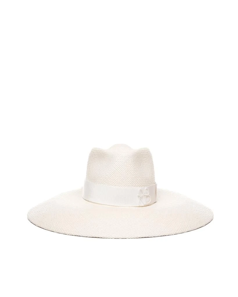 RUSLAN BAGINSKIY Wide Brim Fedora Hat Embellished With Monogram 1