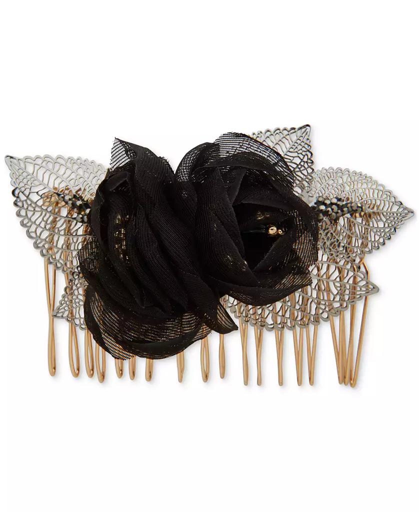 Lonna & Lilly Gold-Tone Black Stone Flower Hair Comb