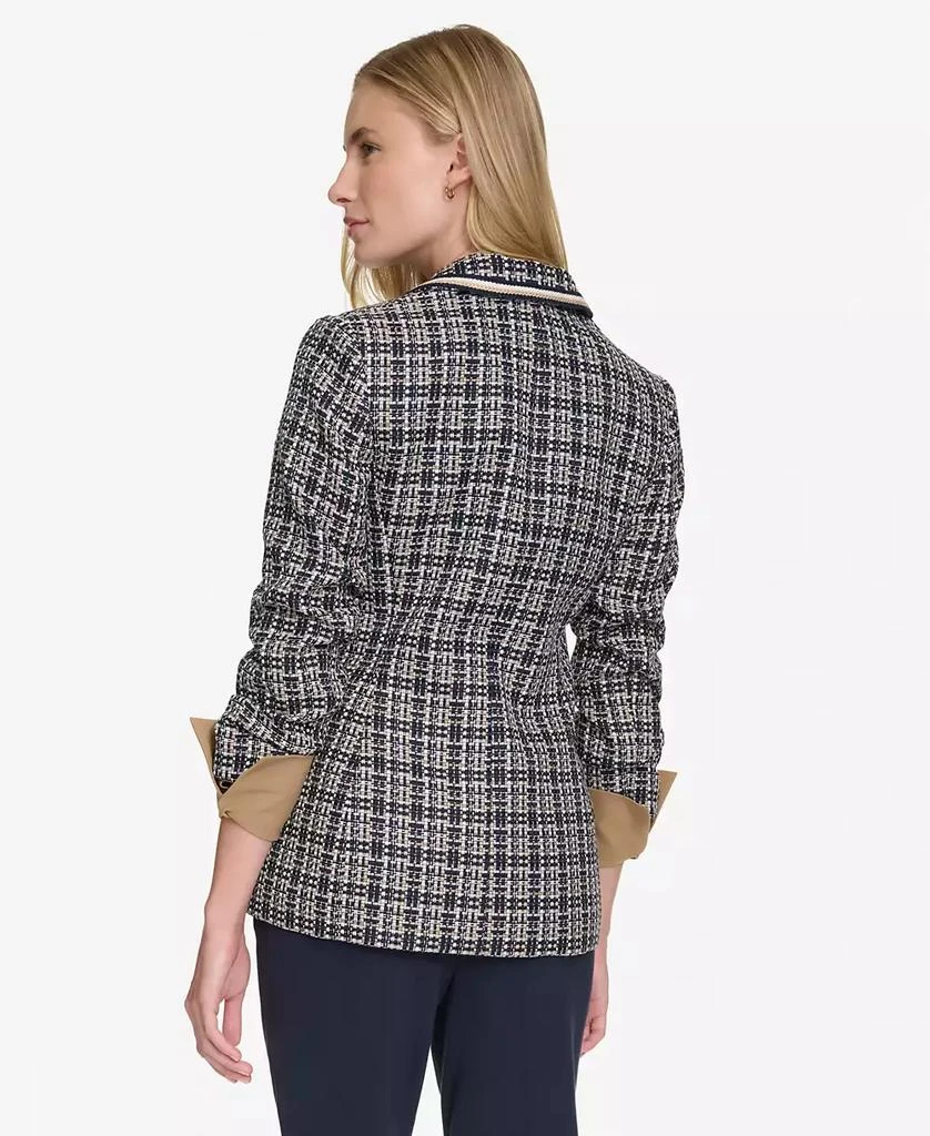 Tommy Hilfiger Women's Textured Plaid Single-Button Blazer 2