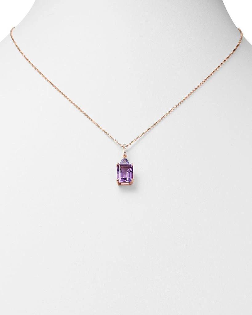 Bloomingdale's Amethyst & Tanzanite Pendant Necklace in 14K Rose Gold, 18" 2